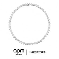 补货到  APM Monaco心心相连不可调节项链女银白色设计感首饰