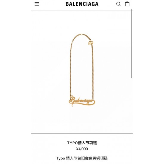 Hl76B20新款 巴黎世家 Balenciaga 项链  复古风 简单大方 大牌金质感饱满 ，搭配衣服超好看 ！