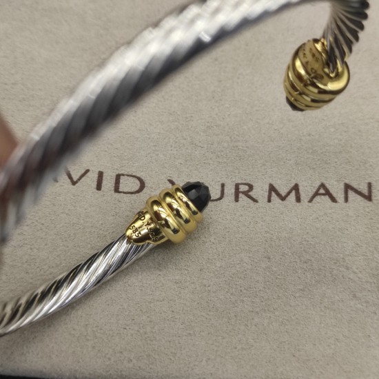 Hl76900David Yurman 5MM金头黑钻手镯.。建议适合佩戴的手围15-20cm