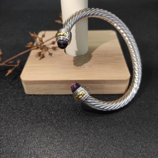 Hl75A20David Yurman 7mm分色双钻头紫钻手镯。建议适合佩戴的手围16-20cm