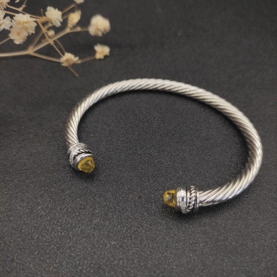 Hl65900David Yurman 5mm旋转镶嵌钻黄钻手镯。建议适合佩戴的手围15-20cm