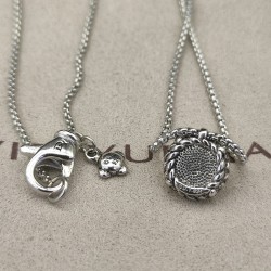 Hl76950David Yurman 8mm主石四爪黄宝石项链。链条粗1.5mm，长度45+5cm延迟链