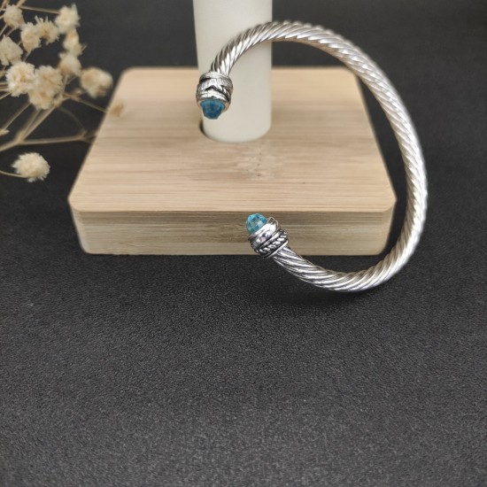 Hl65900David Yurman 5mm旋转镶嵌钻蓝钻手镯。建议适合佩戴的手围15-20cm