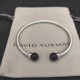 Hl86900David Yurman  3mm银色黑玛瑙手镯。建议适合佩戴的手围15-19cm