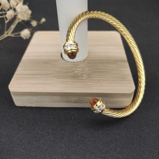 Hl76900David Yurman 5MM金色带钻香槟钻手镯。建议适合佩戴的手围15-20cm