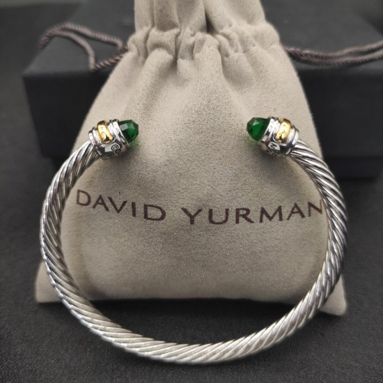 Hl65900David Yurman 5mm双钻头深绿钻手镯 。建议适合佩戴的手围15-20cm