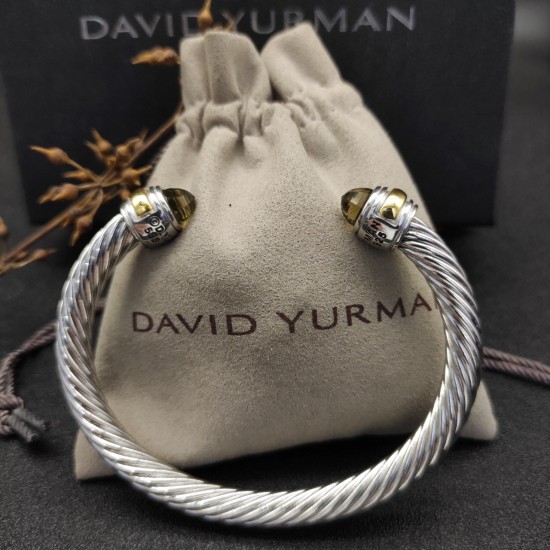 Hl76A20David Yurman 7mm分色双钻头褐色钻手镯。建议适合佩戴的手围16-20cm