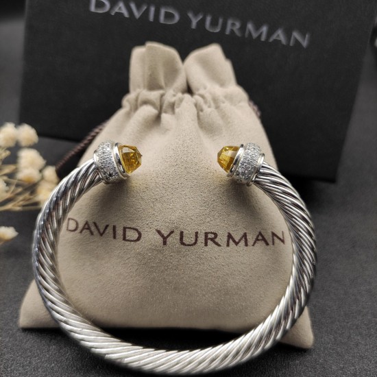 Hl87A20David Yurman 7mm满钻黄钻头手镯。建议适合佩戴的手围16-20cm