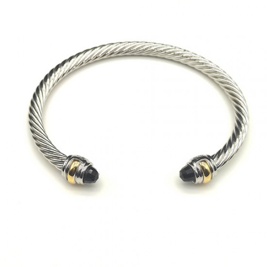 Hl75900David Yurman 5mm双钻头黑钻手镯 。建议适合佩戴的手围15-20cm编号DYSZ-034