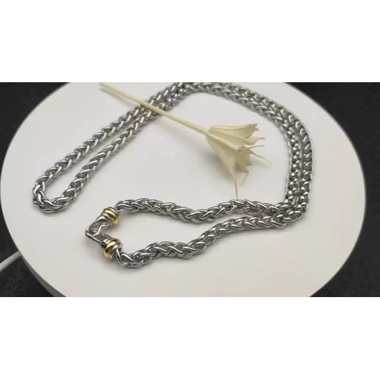 Hl76A60 新款 David Yurman  6MM分色钩头项链。长度55cm、60cm、65cm、70cm四个尺寸。延迟链