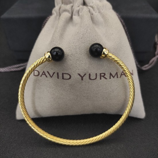 Hl86900  David Yurman  3mm金色黑玛瑙手镯。建议适合佩戴的手围15-19cm