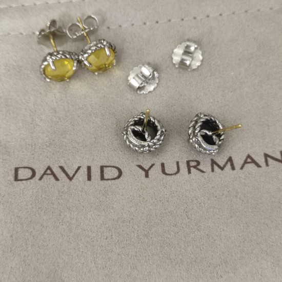 Hl76750David Yurman  主石8mm 四爪耳钉。紫、蓝、黄、黑、珍珠、五种款式