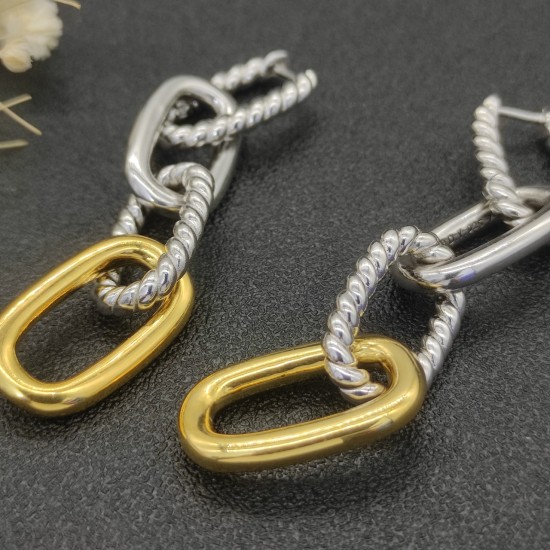 Hl76A10David Yurman 分色纽线扣环耳环