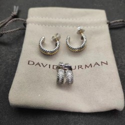 Hl76800David Yurman    11.4mm银色带钻半环耳环。编号 DYEH-071 15.6mm分色半环耳环 编号 DYEH-071