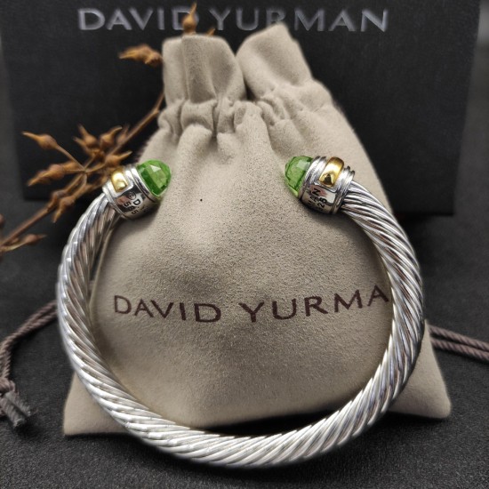 Hl76A20David Yurman 7mm分色双钻头浅绿钻手镯。建议适合佩戴的手围16-20cm