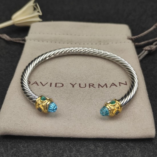 Hl86A00David Yurman  5MM金头菱角蓝钻手镯。建议适合佩戴的手围15-20cm