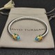 Hl86A00David Yurman  5MM金头菱角蓝钻手镯。建议适合佩戴的手围15-20cm