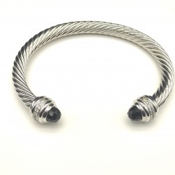 Hl87A20David Yurman 7mm镶嵌石紫钻头手镯。建议适合佩戴的手围16-20cm