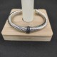 Hl65A20David Yurman 7mm银色圆珠黑钻手镯。建议适合佩戴的手围16-20cm