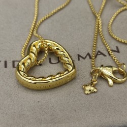 Hl76900David Yurman 金色心形项链。链条粗1.5mm，长度45+5cm延迟链