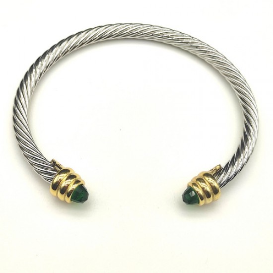 Hl76900David Yurman 5MM金头深绿钻手镯.。建议适合佩戴的手围15-20cm