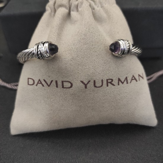 Hl76900David Yurman 5mm旋转镶嵌钻紫钻手镯。建议适合佩戴的手围15-20cm