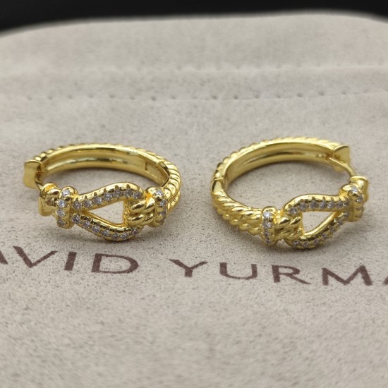 Hl76750David Yurman 黄金色纽线环形耳环