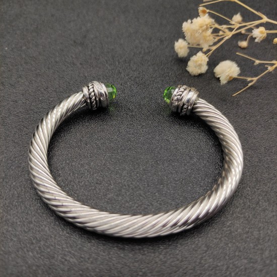 Hl76A20David Yurman 7mm旋转头浅绿钻头手镯。建议适合佩戴的手围16-20cm