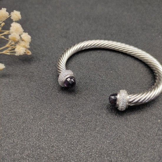 Hl76A20David Yurman 7mm满钻紫钻头手镯。建议适合佩戴的手围16-20cm