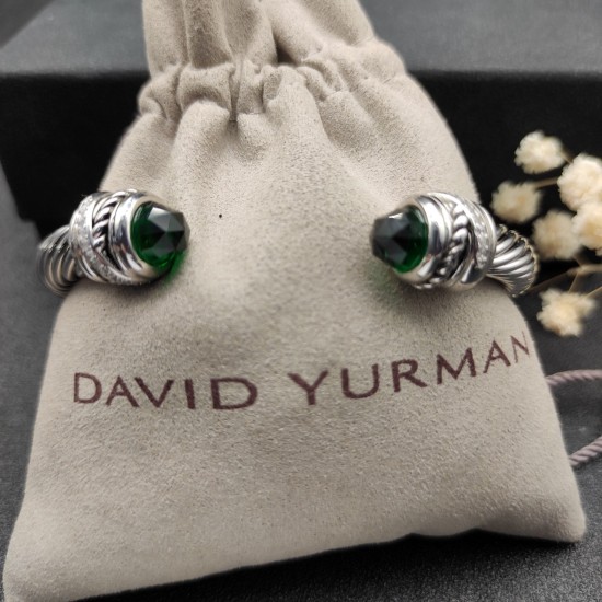 Hl76A20David Yurman 7mm旋转头深绿钻头手镯。建议适合佩戴的手围16-20cm