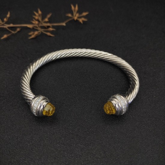 Hl76A20David Yurman 7mm镶嵌石黄钻头手镯。建议适合佩戴的手围16-20cm