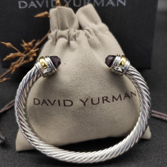 Hl75A20David Yurman 7mm分色双钻头紫钻手镯。建议适合佩戴的手围16-20cm