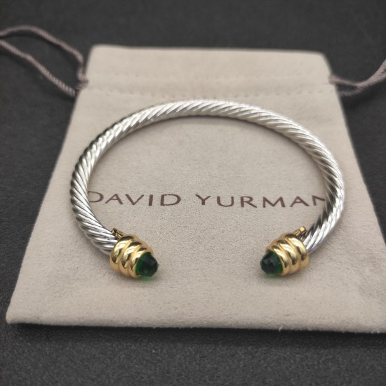 Hl76900David Yurman 5MM金头深绿钻手镯.。建议适合佩戴的手围15-20cm