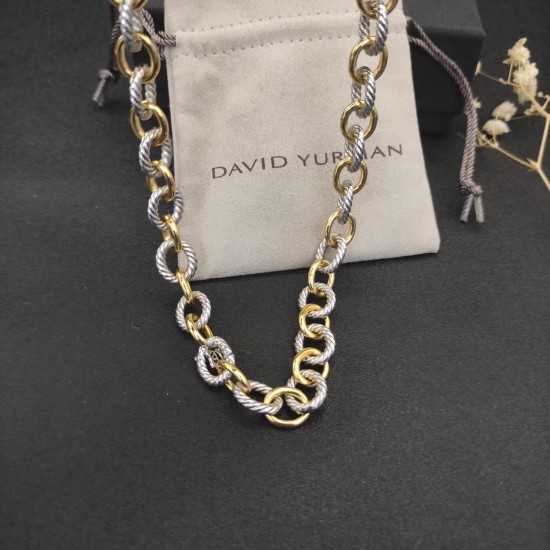 Hl76C60David Yurman 12mm纽线项链分色项链。长度44cm延迟链