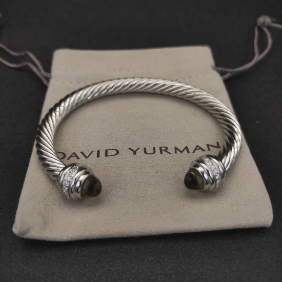 Hl76A20David Yurman 7mm镶嵌石褐色钻头手镯。建议适合佩戴的手围16-20cm