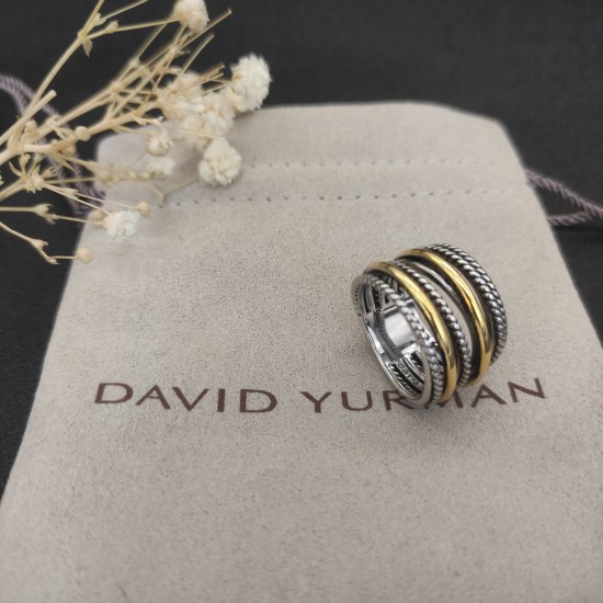 Hl75750David Yurman 纽线双圆柱分色戒指，紫钻，蓝钻，黑钻，绿钻，香槟钻 尺寸：美号，6-7-8-9，四个号