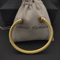 Hl76900David Yurman 5MM金色带钻香槟钻手镯。建议适合佩戴的手围15-20cm