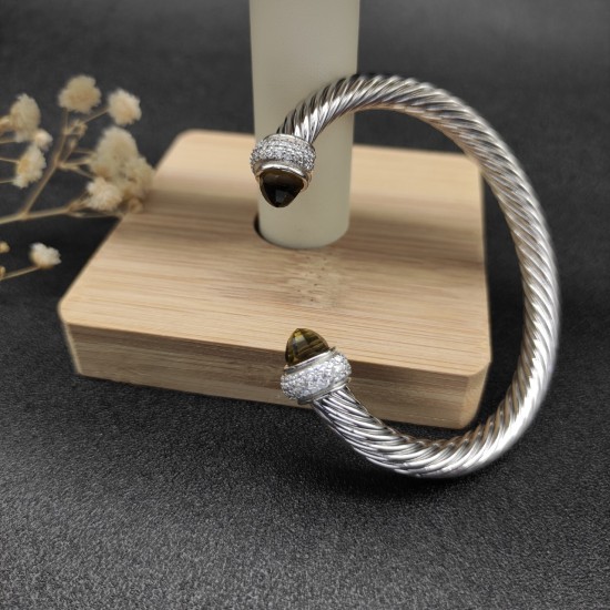 Hl77A20David Yurman 7mm满钻褐色钻头手镯。建议适合佩戴的手围16-20cm