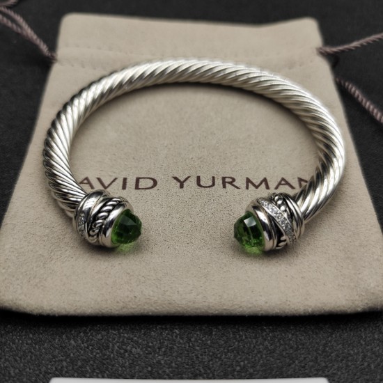 Hl76A20David Yurman 7mm旋转头浅绿钻头手镯。建议适合佩戴的手围16-20cm