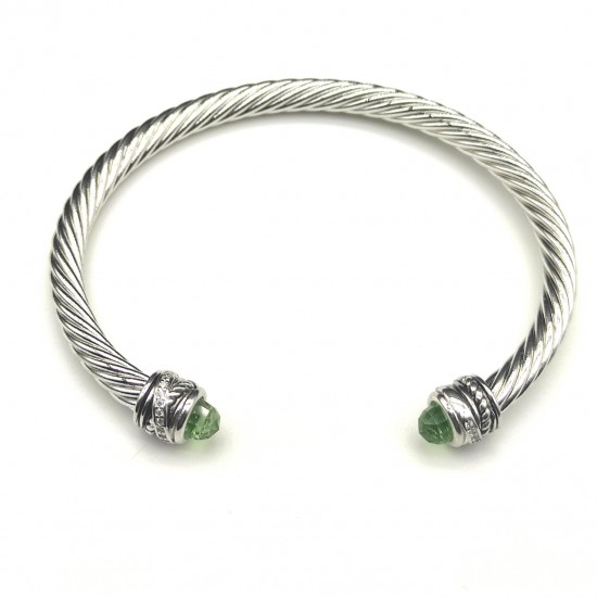 Hl75900David Yurman 5mm旋转镶嵌钻浅绿钻手镯。建议适合佩戴的手围15-20cm