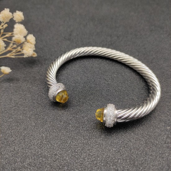 Hl87A20David Yurman 7mm满钻黄钻头手镯。建议适合佩戴的手围16-20cm