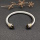 Hl76A20David Yurman 7mm分色双钻头褐色钻手镯。建议适合佩戴的手围16-20cm