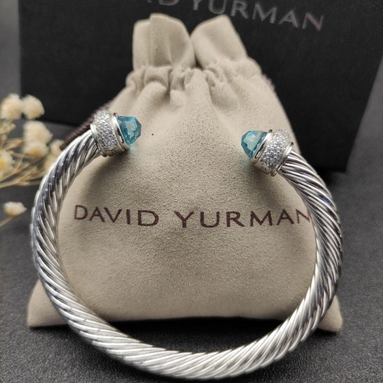 Hl87A20David Yurman 7mm满钻蓝钻头手镯。建议适合佩戴的手围16-20cm