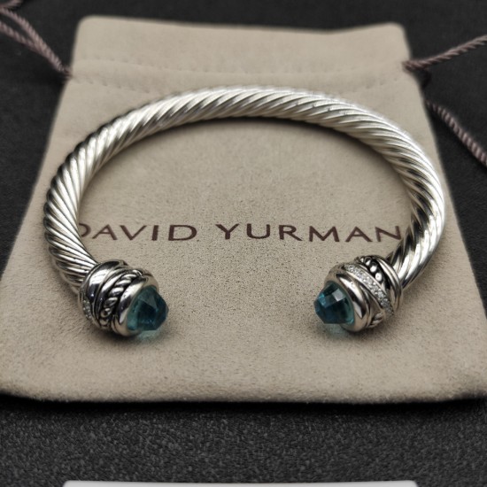 Hl76A20David Yurman 7mm旋转头蓝钻头手镯。建议适合佩戴的手围16-20cm