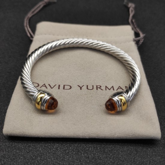 Hl76A20David Yurman 7mm分色双钻头香槟钻手镯。建议适合佩戴的手围16-20cm