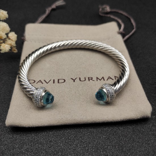 Hl87A20David Yurman 7mm满钻蓝钻头手镯。建议适合佩戴的手围16-20cm