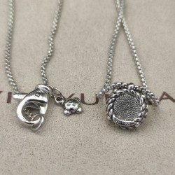 Hl87900David Yurman 8mm主石四爪蓝宝石项链。链条粗1.5mm，长度45+5cm延迟链