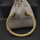 H看76900David Yurman 5MM金色带钻深绿钻手镯。建议适合佩戴的手围15-20cm