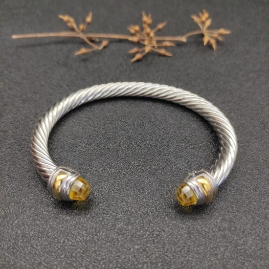 Hl76A20David Yurman 7mm分色双钻头黄钻手镯。建议适合佩戴的手围16-20cm