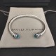 Hl65900David Yurman 5mm旋转镶嵌钻蓝钻手镯。建议适合佩戴的手围15-20cm